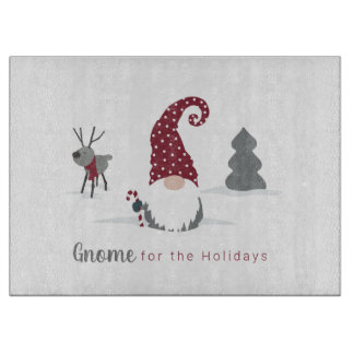 Gnome and Reindeer Scandinavian Tomte design Cutting Board