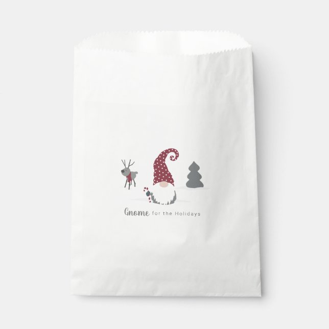 Gnome and Reindeer Scandinavian Tomte design Favour Bags (Front)