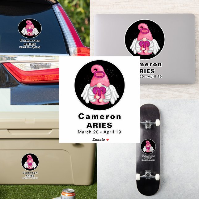 Gnome Aries Astrology Sign Angel 8" Vinyl Sticker (Gnome Aries Astrology Sign Angel 8 Vinyl Sticker cover)