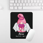 Gnome Aries Astrology Sign Angel Mouse Pad<br><div class="desc">Pink Angel Aries Zodiac Astrology Sign mouse pad. Underneath Aries is the date. Personalise it to change the image and text. Edit it to make more changes. Contact Sandy at admin@giftsyoutreasure.com</div>