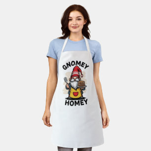 Gnome at home golden pancake design apron