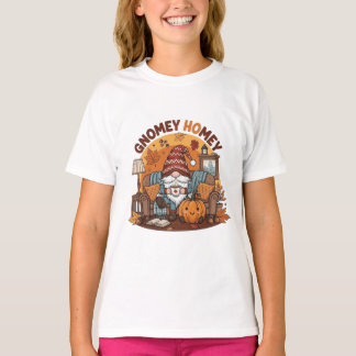 Gnome at home seasonal pumpkin design T-Shirt