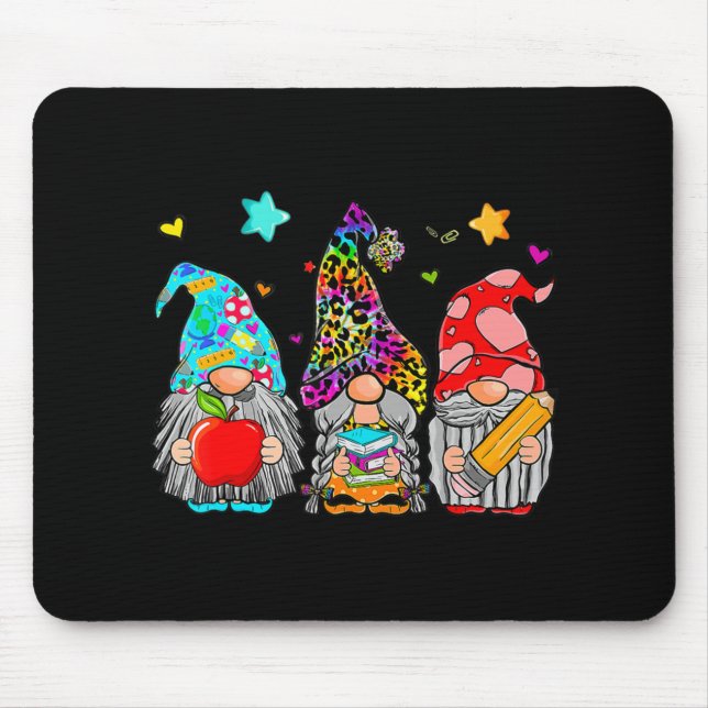 Gnome Back To School Teacher Student First Day Cla Mouse Mat (Front)