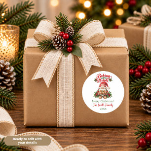 Gnome Baking Spirits Bright Gingerbread Stickers