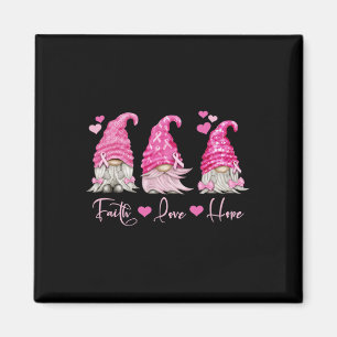 Gnome Breast Cancer Awareness Magnet