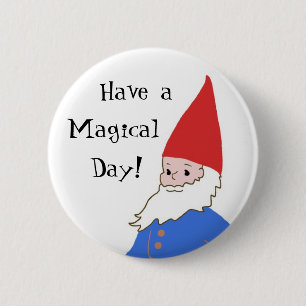 Gnome Button - Magical Day