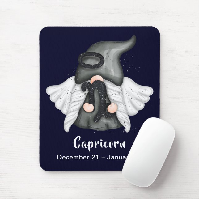 Gnome Capricorn Astrology Sign Angel Mouse Pad (With Mouse)