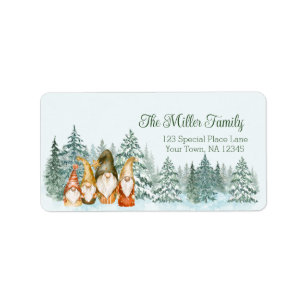 Gnome Christmas Address Label