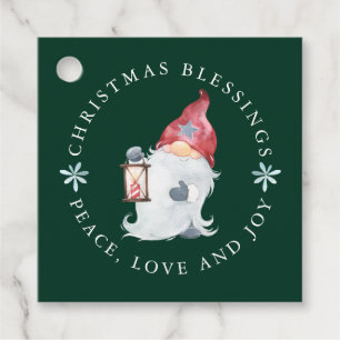 Gnome Christmas Blessings Peace Love Joy Favour Tags
