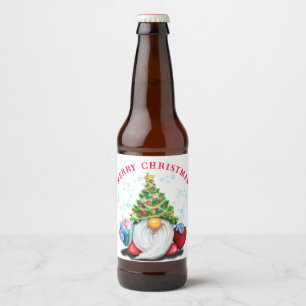 Gnome Christmas Bottle Labels