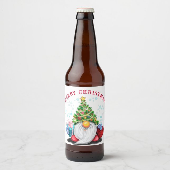 Gnome Christmas Bottle Labels (Front)
