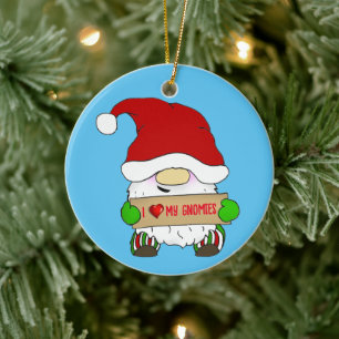 Gnome Christmas Ceramic Tree Decoration