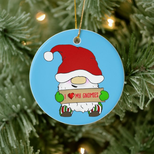 Gnome Christmas Ceramic Tree Decoration (Tree)