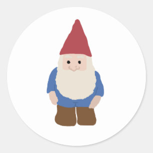 Gnome Christmas Design Classic Round Stick Sticker