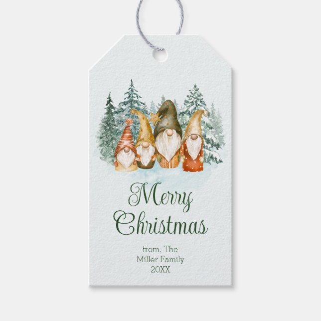 Gnome Christmas Gift Tags (Front)