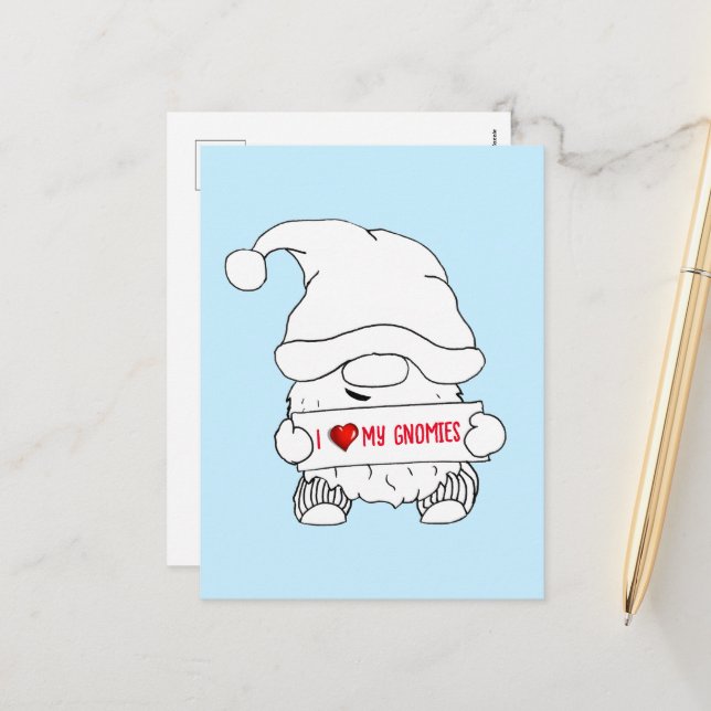 Gnome Christmas Holiday Postcard (Front/Back In Situ)