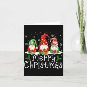 Gnome Christmas Lights Matching Family Gnome Merry Card
