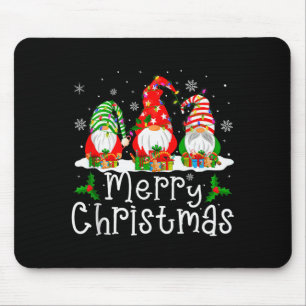 Gnome Christmas Lights Matching Family Gnome Merry Mouse Mat