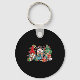 Gnome Christmas Nurse Men Women Xmas Santa Key Ring