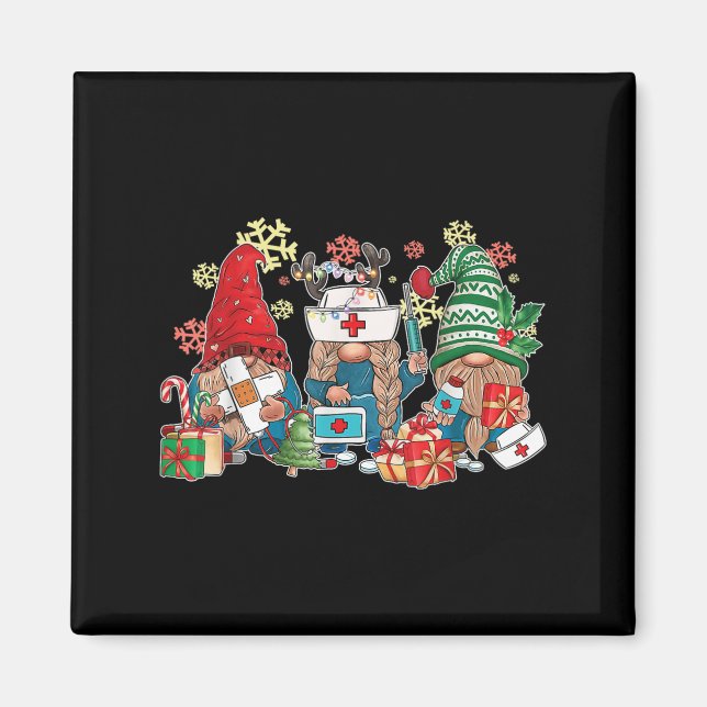 Gnome Christmas Nurse Men Women Xmas Santa  Magnet (Front)