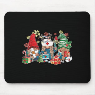 Gnome Christmas Nurse Men Women Xmas Santa Mouse Mat