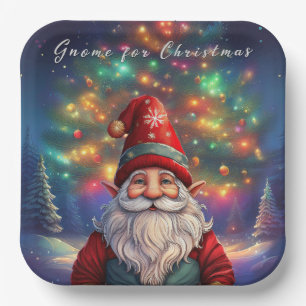 Gnome Christmas  Paper Plate
