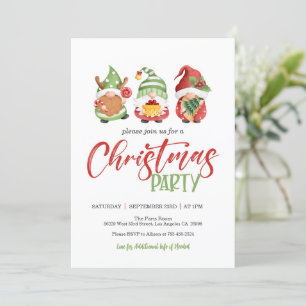 Gnome Christmas Party Invitation