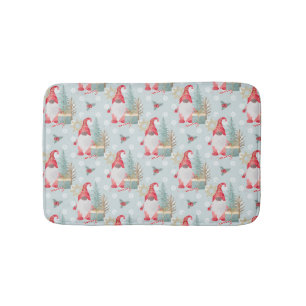 Gnome Christmas Pattern Bath Mat
