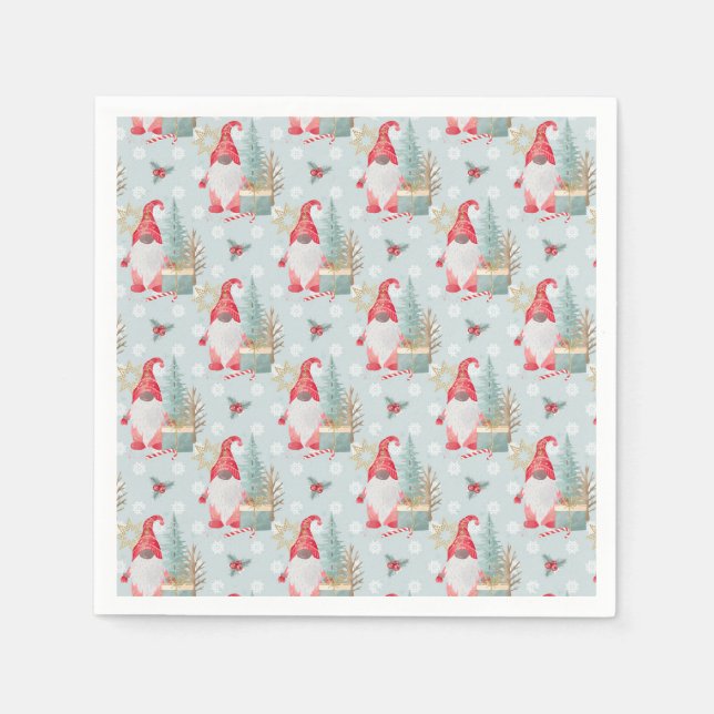 Gnome Christmas Pattern Napkin (Front)