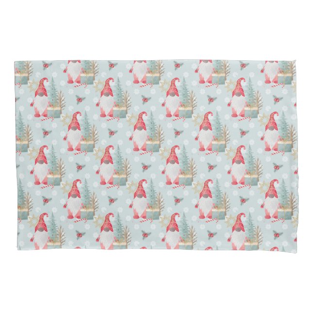 Gnome Christmas Pattern Pillowcase (Front)