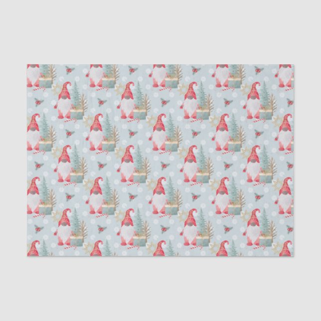 Gnome Christmas Pattern Tissue Paper (Front)