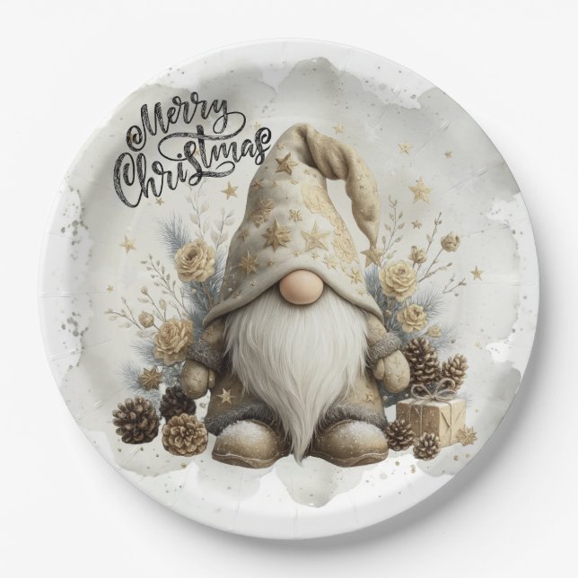 Gnome Christmas Plate (Front)