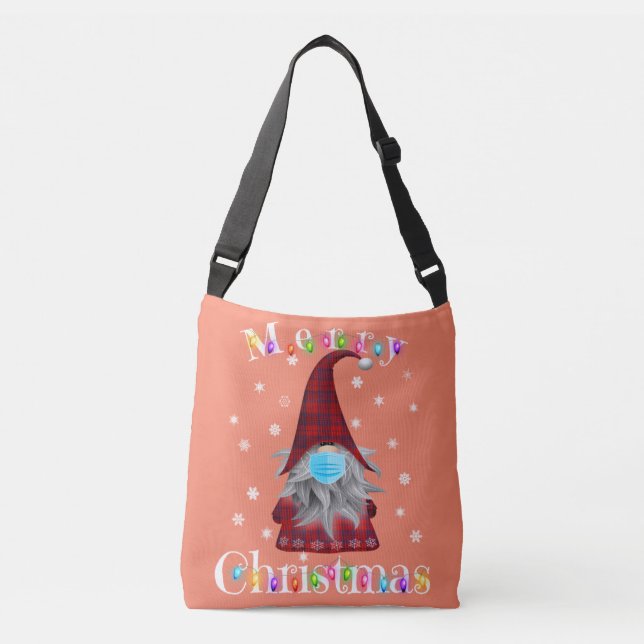 Gnome Christmas Pyjamas Face Mask - Garden Gnome Crossbody Bag (Front)