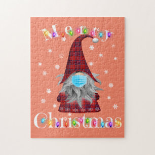 Gnome Christmas Pyjamas Face Mask - Garden Gnome Jigsaw Puzzle