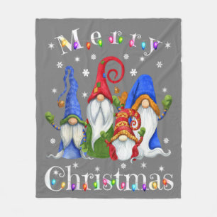 Gnome Christmas Pyjamas - Garden Gnome Merry Chris Fleece Blanket