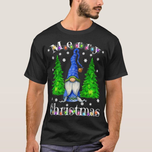 Gnome Christmas Pyjamas  Garden Gnome Merry Christ T-Shirt (Front)
