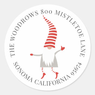 Gnome Christmas Return Address Envelope Seal