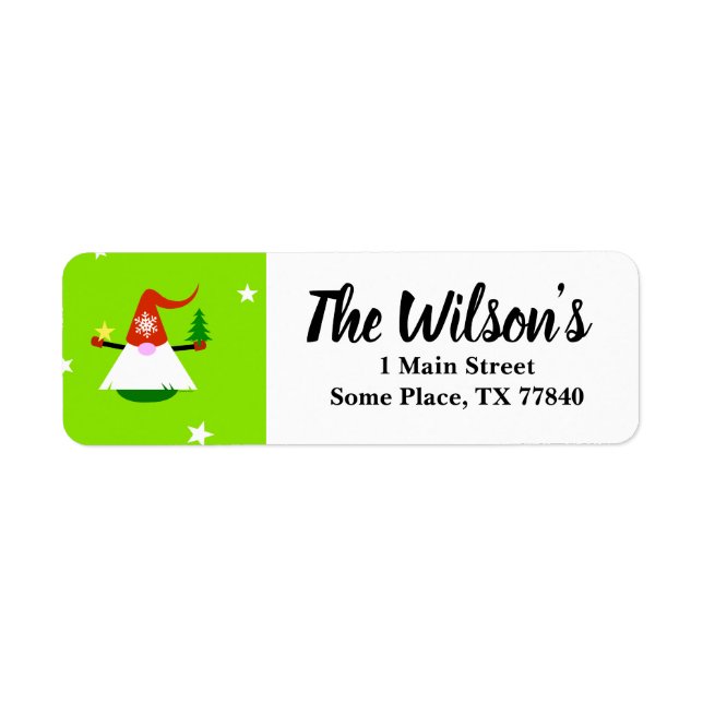 Gnome Christmas Return Address Labels (Front)