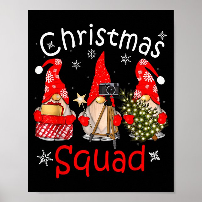 Gnome Christmas Squad Group Matching Christmas Par Poster (Front)
