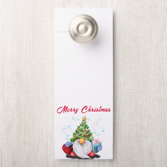 Gnome Christmas Tree Hat with Gift Door Hanger (On Knob)