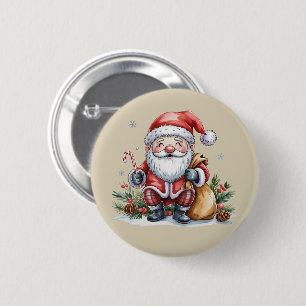 Gnome Christmas Winter Season Gnomes Lover Holiday 6 Cm Round Badge