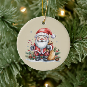 Gnome Christmas Winter Season Gnomes Lover Holiday Ceramic Tree Decoration