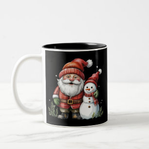 Gnome Christmas Winter Season Gnomes Lover Holiday Two-Tone Coffee Mug