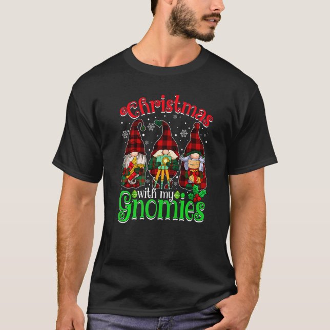 Gnome  Christmas With My Gnomies Family Christmas T-Shirt (Front)