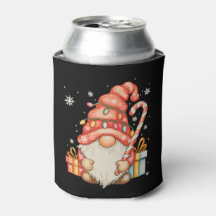 Gnome Christmas Xmas Lights Holiday Season Can Cooler