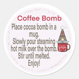Gnome cocoa bomb sticker, hot chocolate bomb label