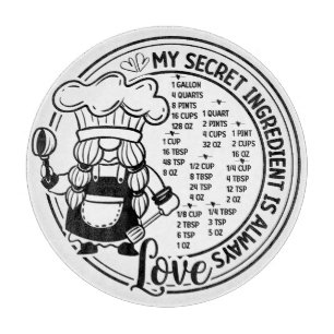 Gnome Conversion Chart Cutting Board