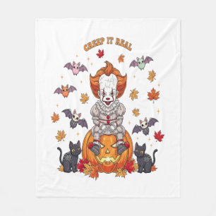 Gnome Cute Pumpkin Halloween Fleece Blanket