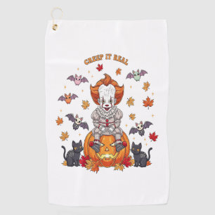 Gnome Cute Pumpkin Halloween Golf Towel