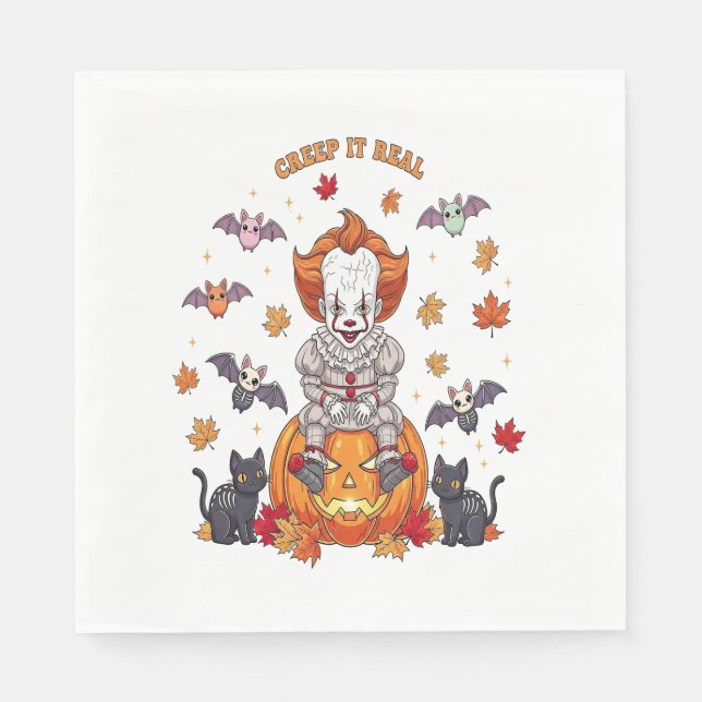 Gnome Cute Pumpkin Halloween Napkin (Front)